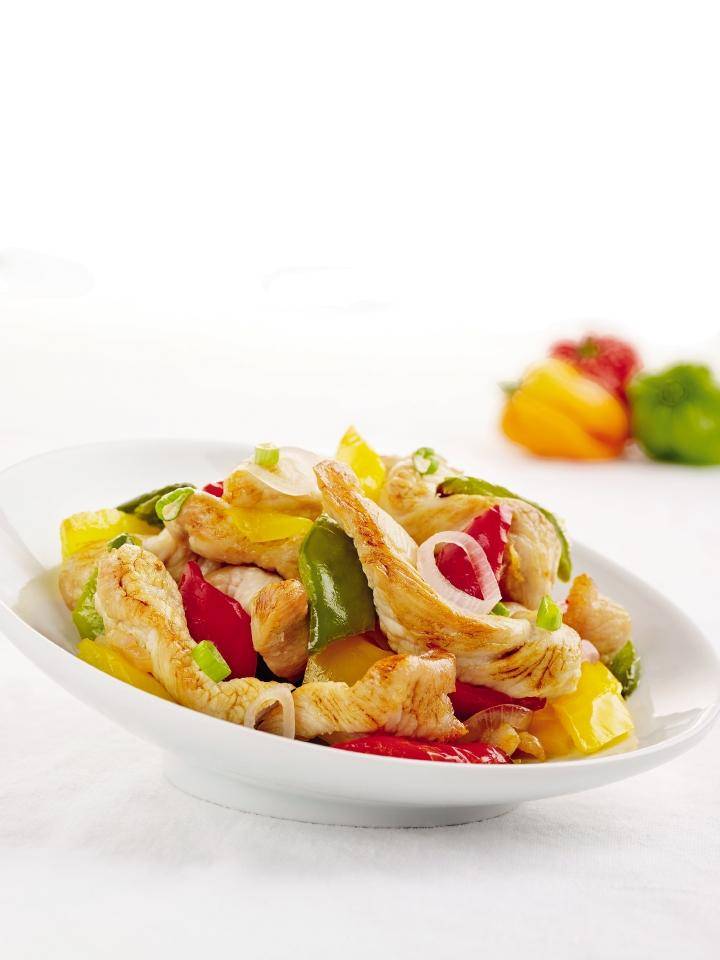 Kalkoenfilets met drie paprika's - Recepten Actifry Smart 1kg | Tefal