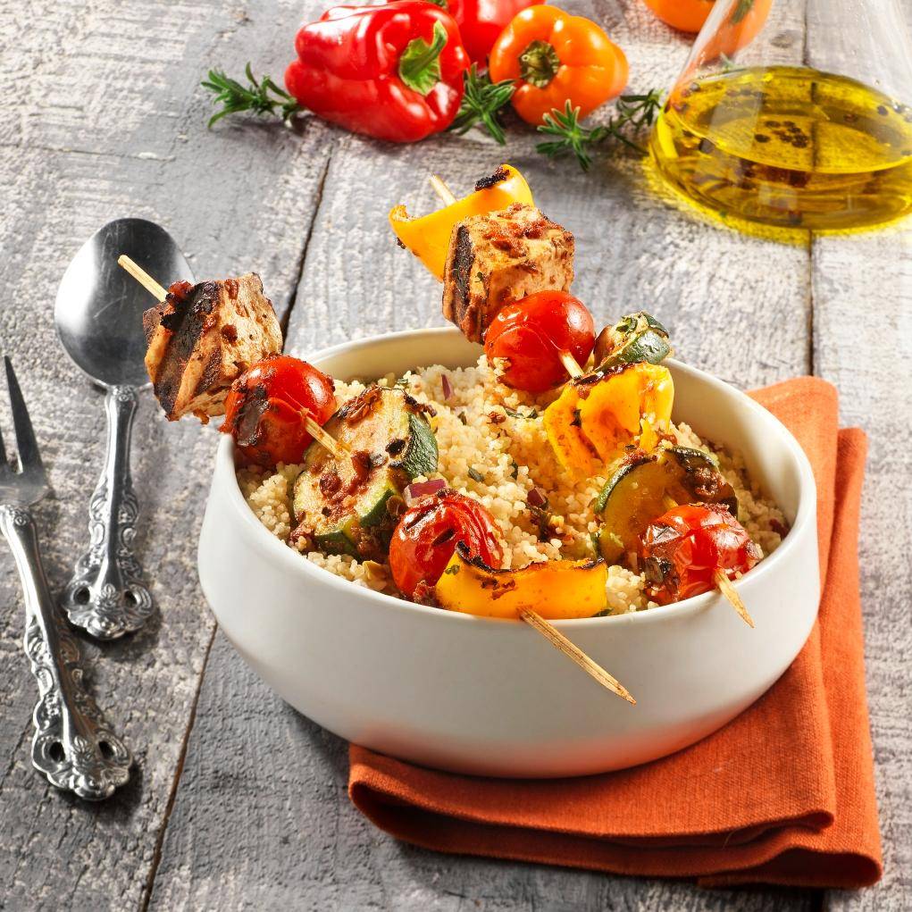 Spiesjes met tomaat en tofu en balsamicoazijn - Recepten OptiGrill + | Tefal
