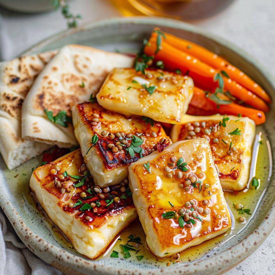 Geroosterde halloumi met honing - Recepten Easy Fry Max | Tefal