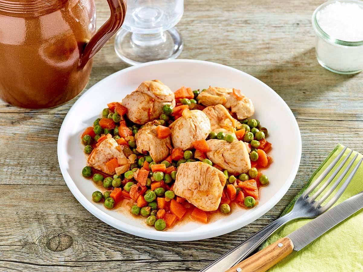 Kip met erwten en wortelen - Recepten Actifry Express 1kg | Tefal