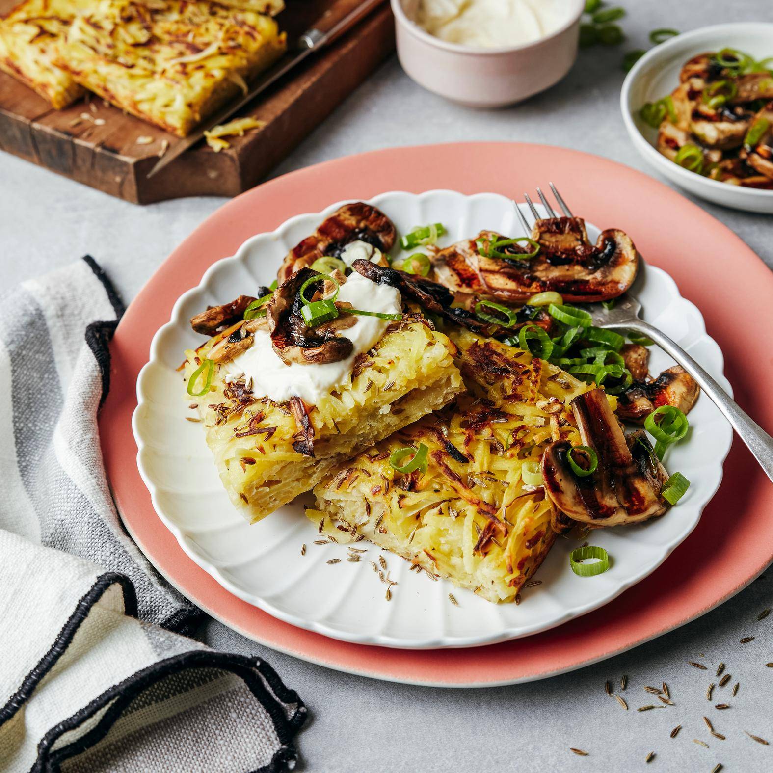 Zwitserse rösti met gegrilde champignons. - Recepten OptiGrill 2in1 | Tefal