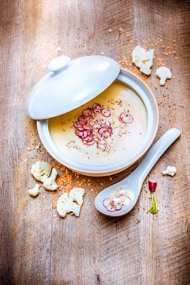 Romige bloemkoolsoep met rode linzen - Recepten Perfectmix Cook | Tefal