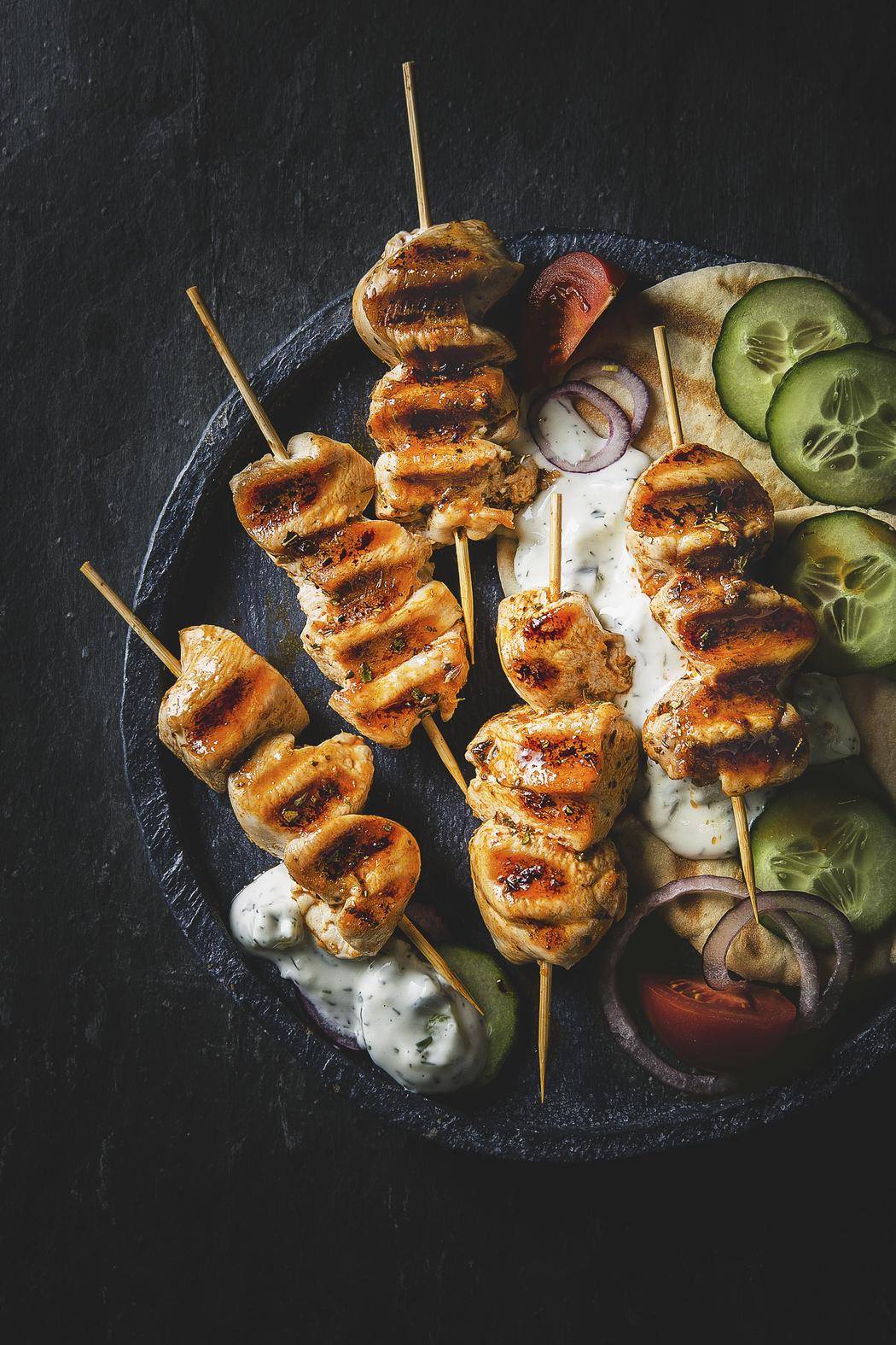 Kipspiezen Griekse stijl - Recepten OptiGrill + | Tefal