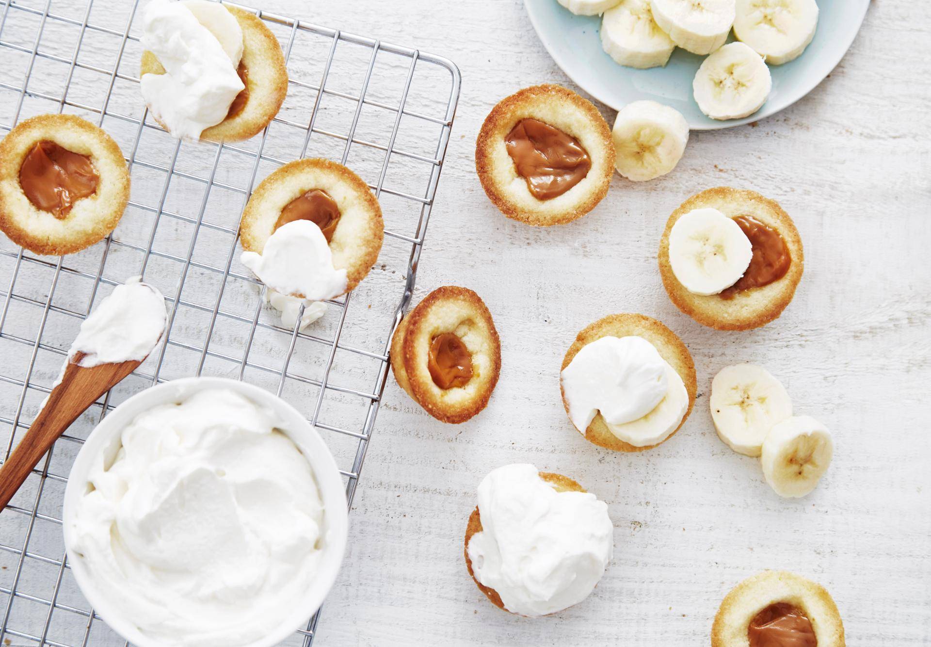 Bananengebakjes met dulche de leche - Recepten Cake Factory | Tefal