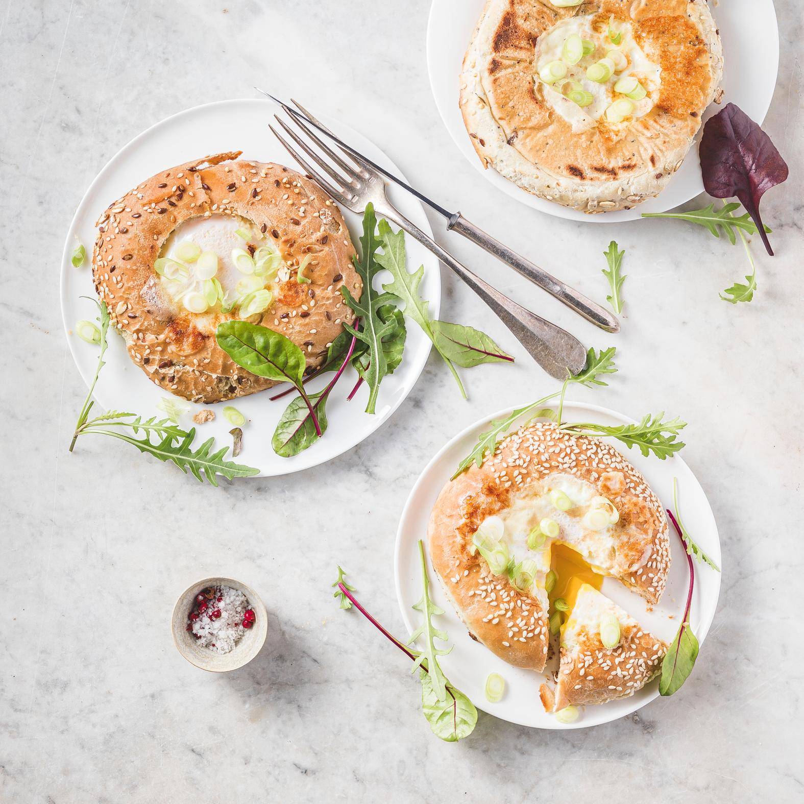 Bagels met ei en mozzarella - Recepten undefined | Tefal