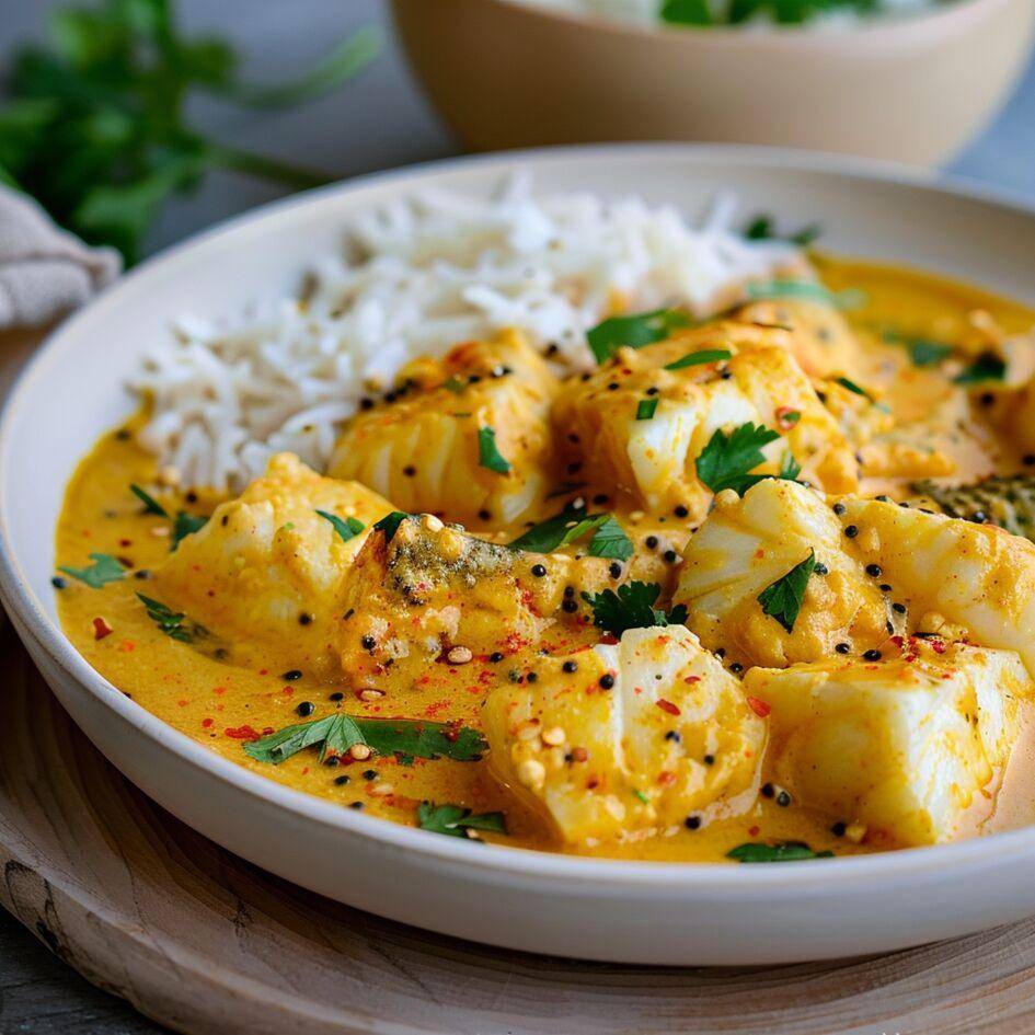 Kabeljauw met curry en kurkuma - Recepten Easy fry Silence XL / Essential XL | Tefal