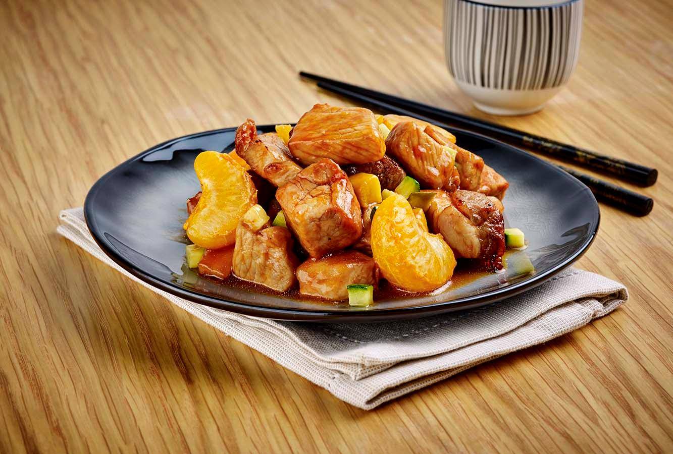 Varkensfilet met courgettes, appels en zoetzure saus - Recepten Actifry Original 1kg | Tefal
