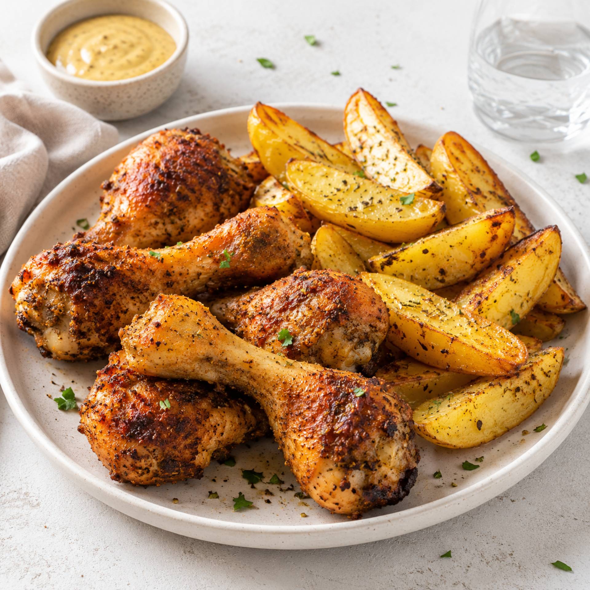 Kipdrumsticks en aardappelpartjes - Recepten Crisp&Go 3P | Tefal