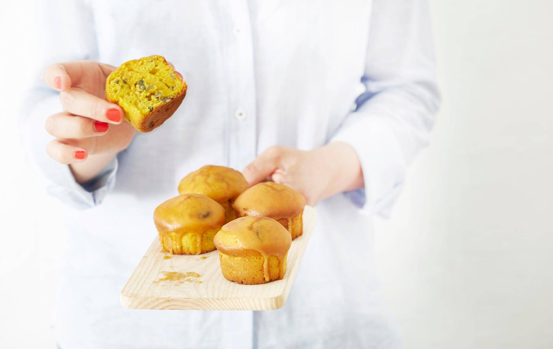 Muffins met butternut en pompoenzaadjes - Recepten Cake Factory | Tefal