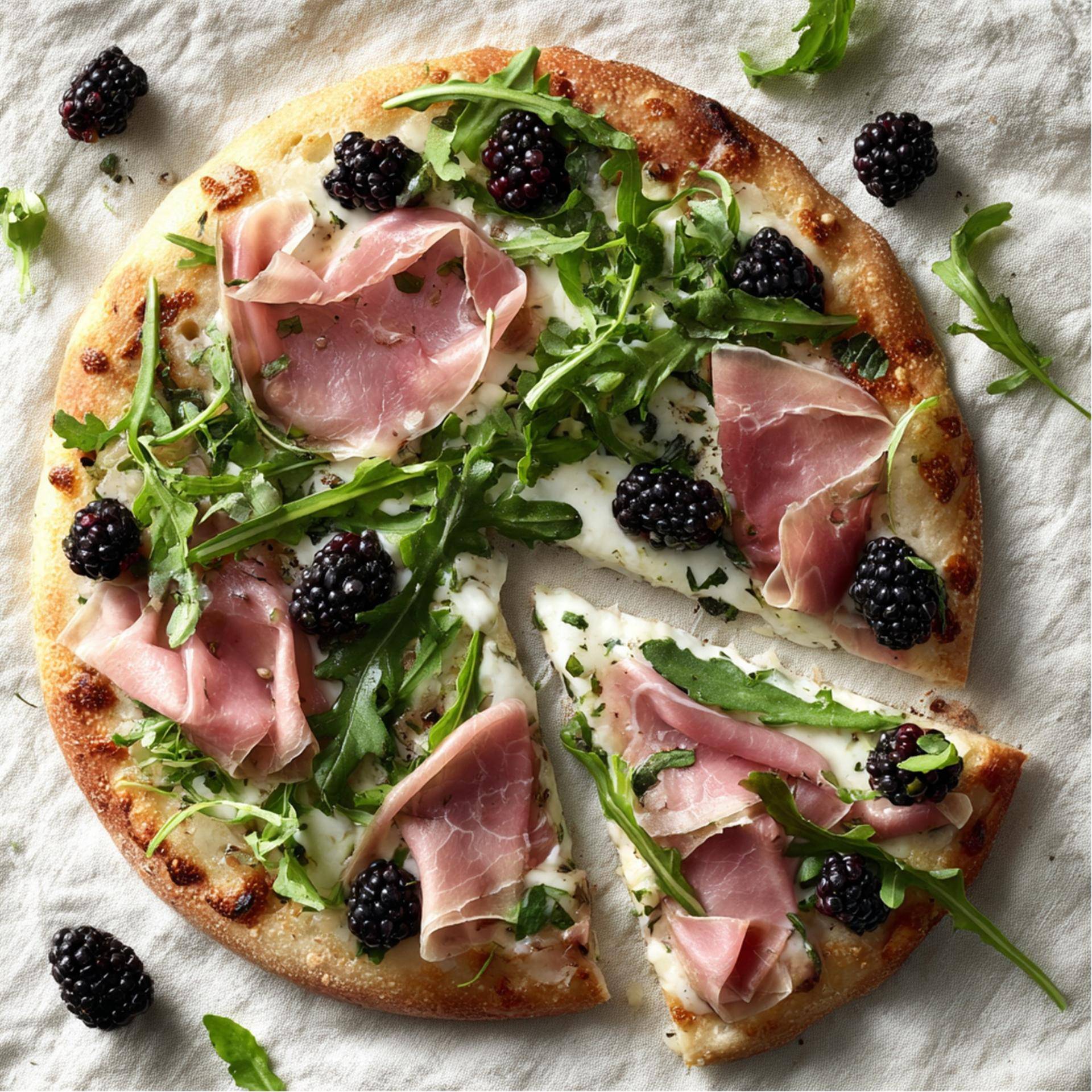 Ricotta, braam en Parma ham pizza - Recepten Electric Pizza oven | Tefal