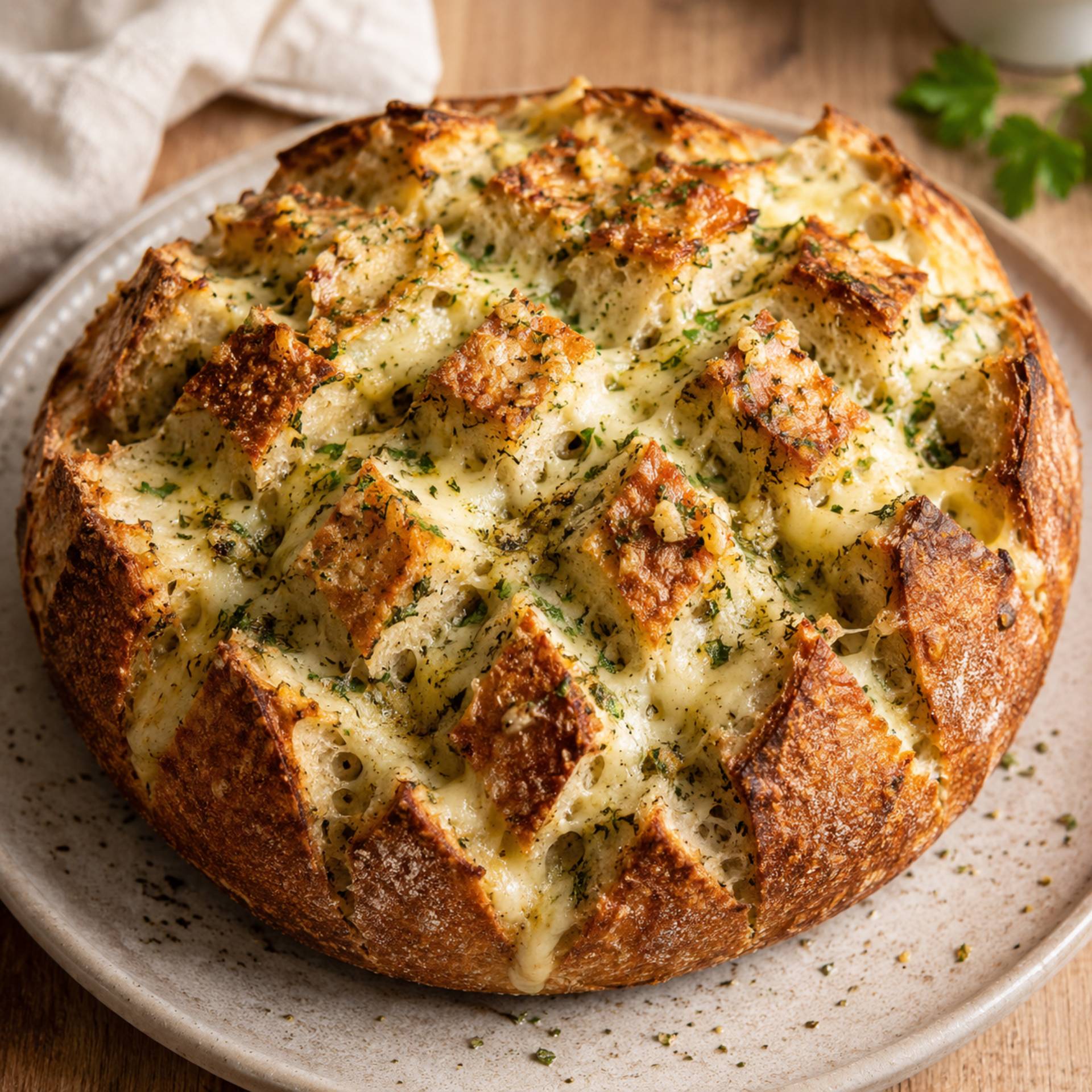 Kaas-knoflook breekbrood - Recepten Crisp&Go 3P | Tefal