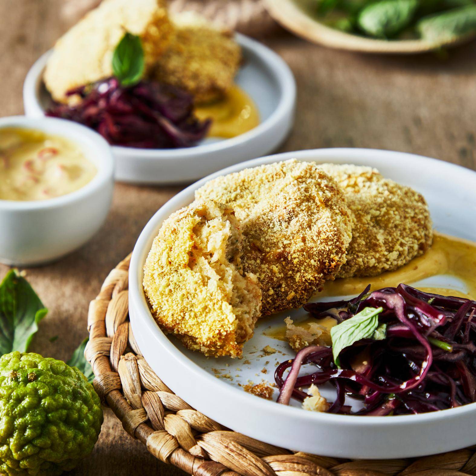 Thaise tijgergarnaal kroketten met chou rouge - Recepten Easy Fry Max | Tefal