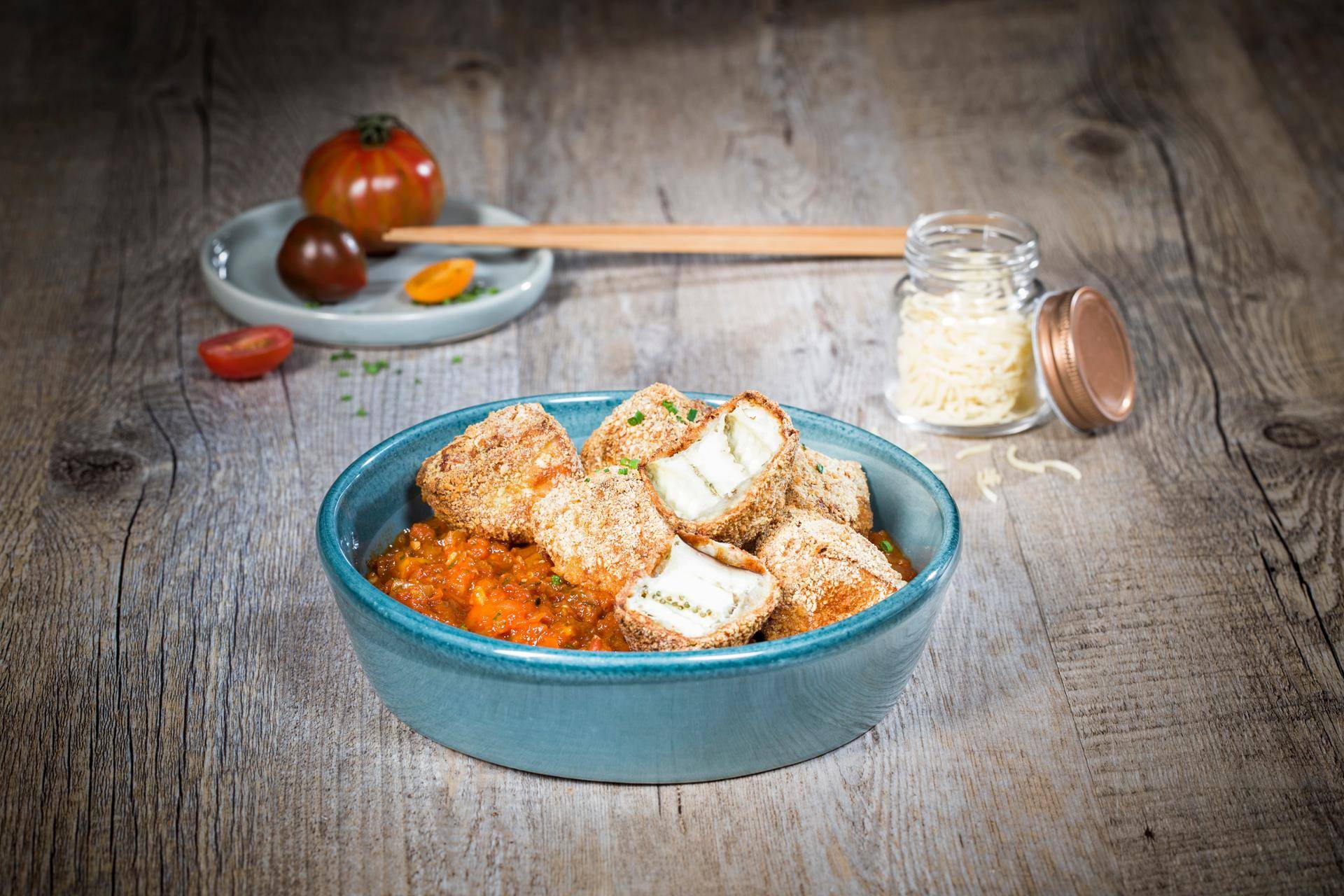 Auberginekroketjes met marinarasaus - Recepten Actifry Genius | Tefal