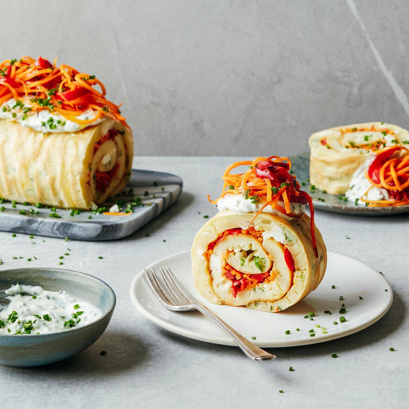 Pfannkuchen met groenten en feta - Recepten OptiGrill 4in1 | Tefal