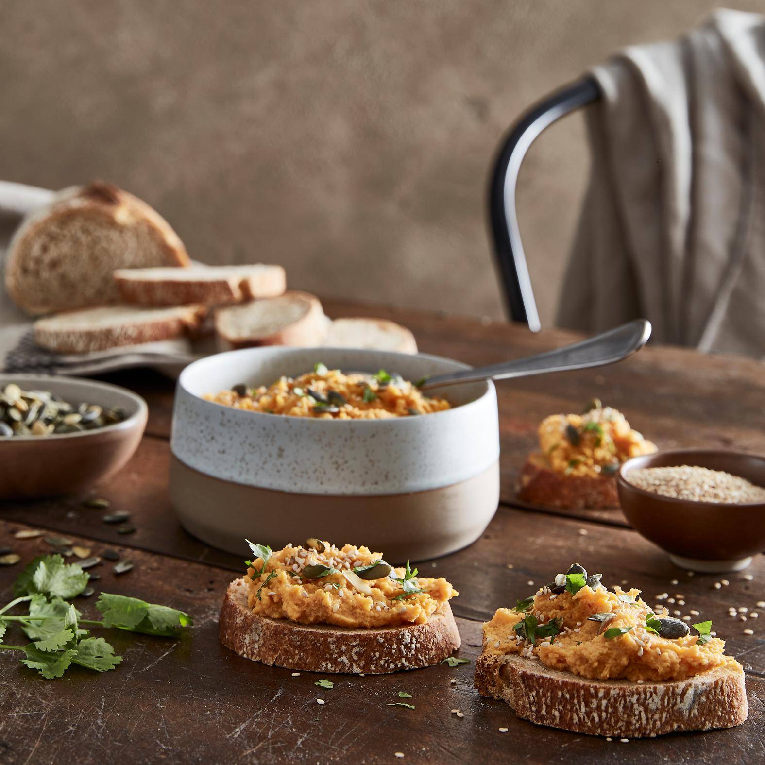 Sweet potato spread with fresh goat's cheese - Recepten Blend up | Tefal
