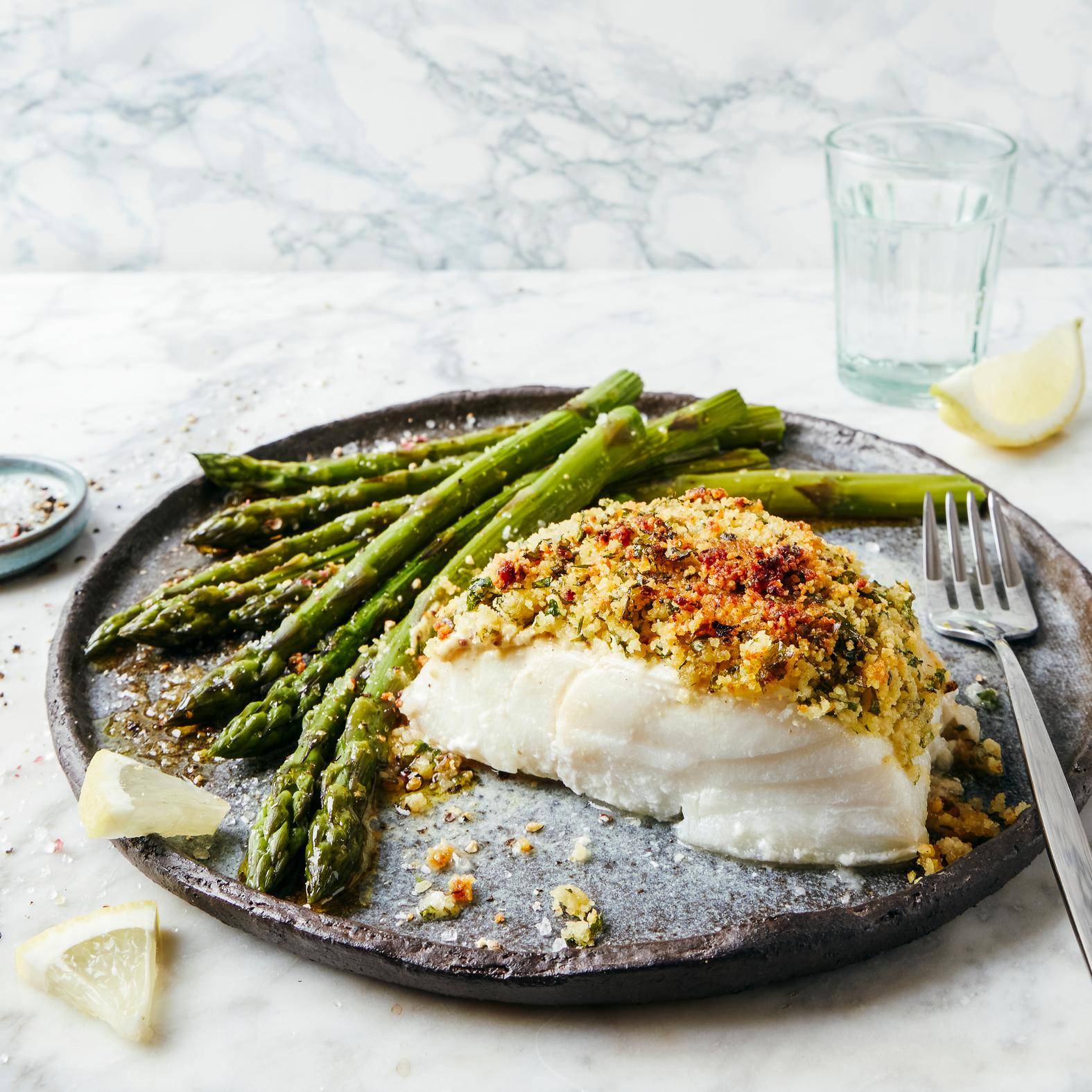 Gepaneerde kabeljauw met asperges - Recepten OptiGrill 2in1 | Tefal