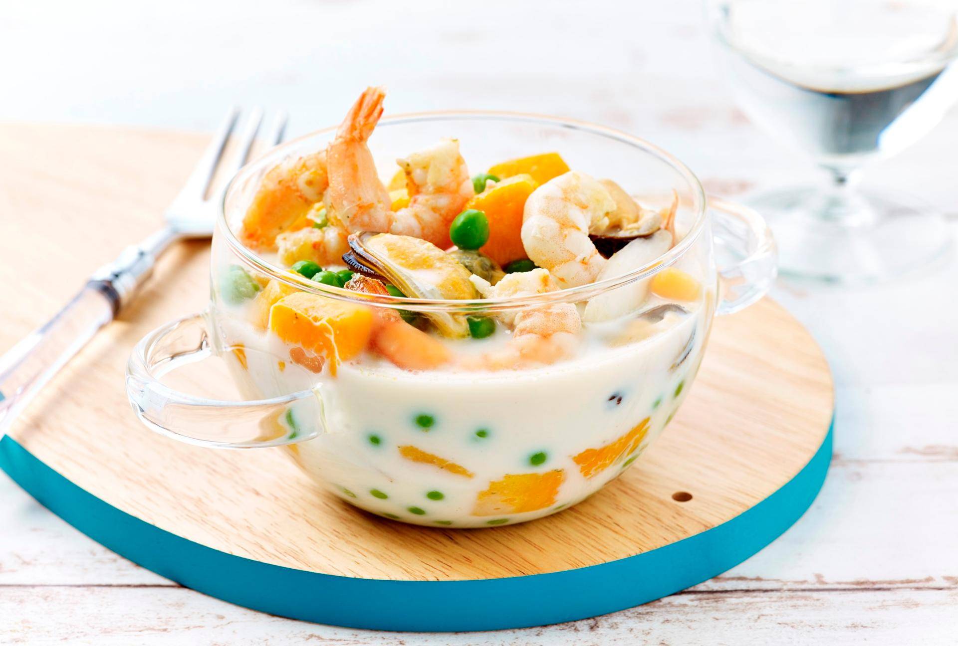 Chowder van schaaldieren - Recepten Actifry Express 1kg | Tefal