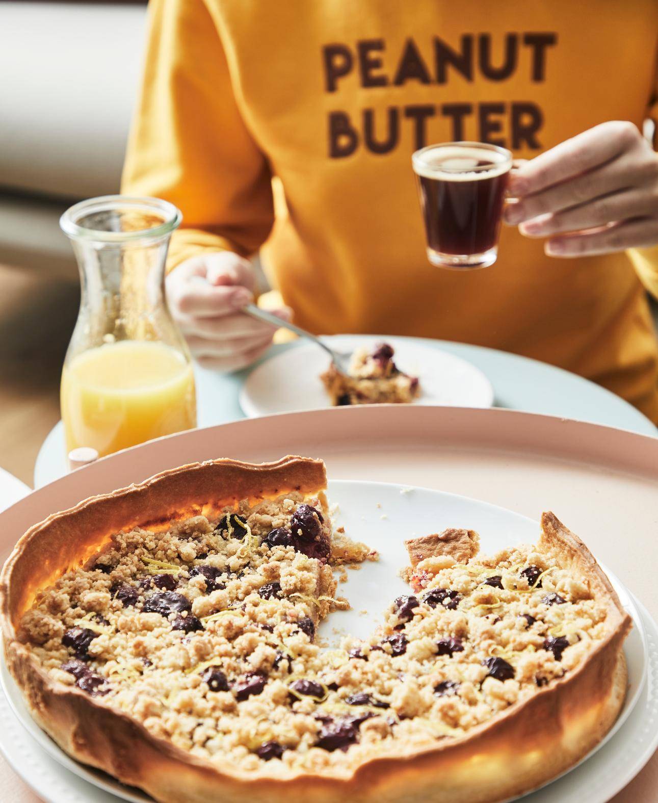 Crumbletaart met citroen en kers - Recepten Easy Fry XL Surface | Tefal