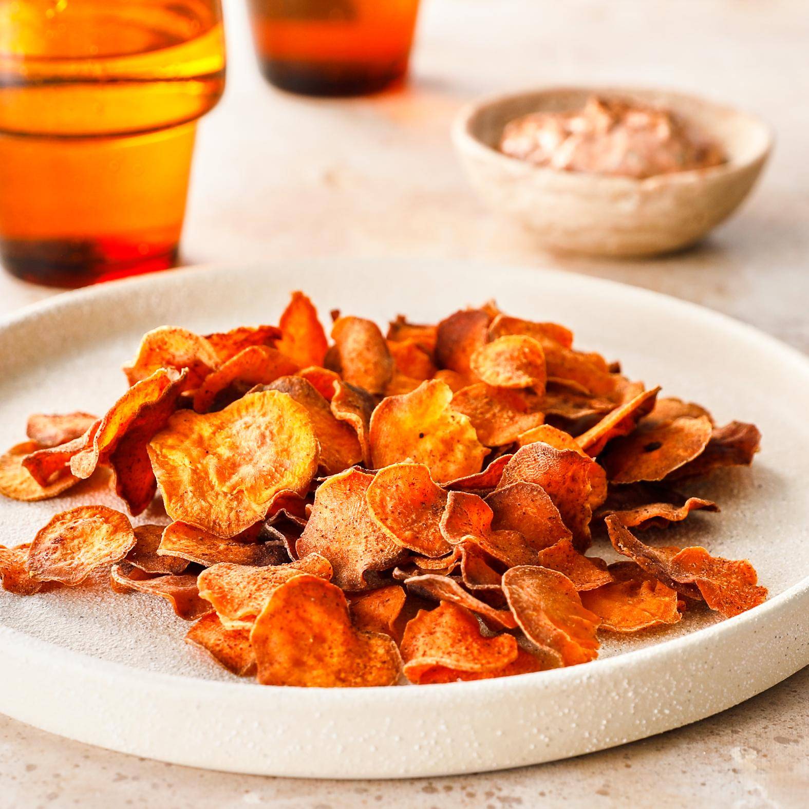 Zoete aardappel chips - Recepten Easy Fry Mega | Tefal