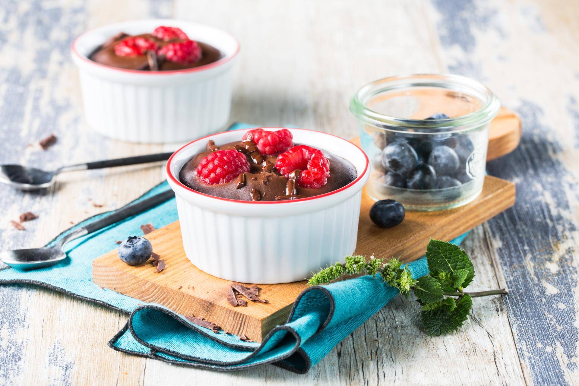 Pure chocolade en frambozen fondants - Recepten Easy fry Silence XL / Essential XL | Tefal