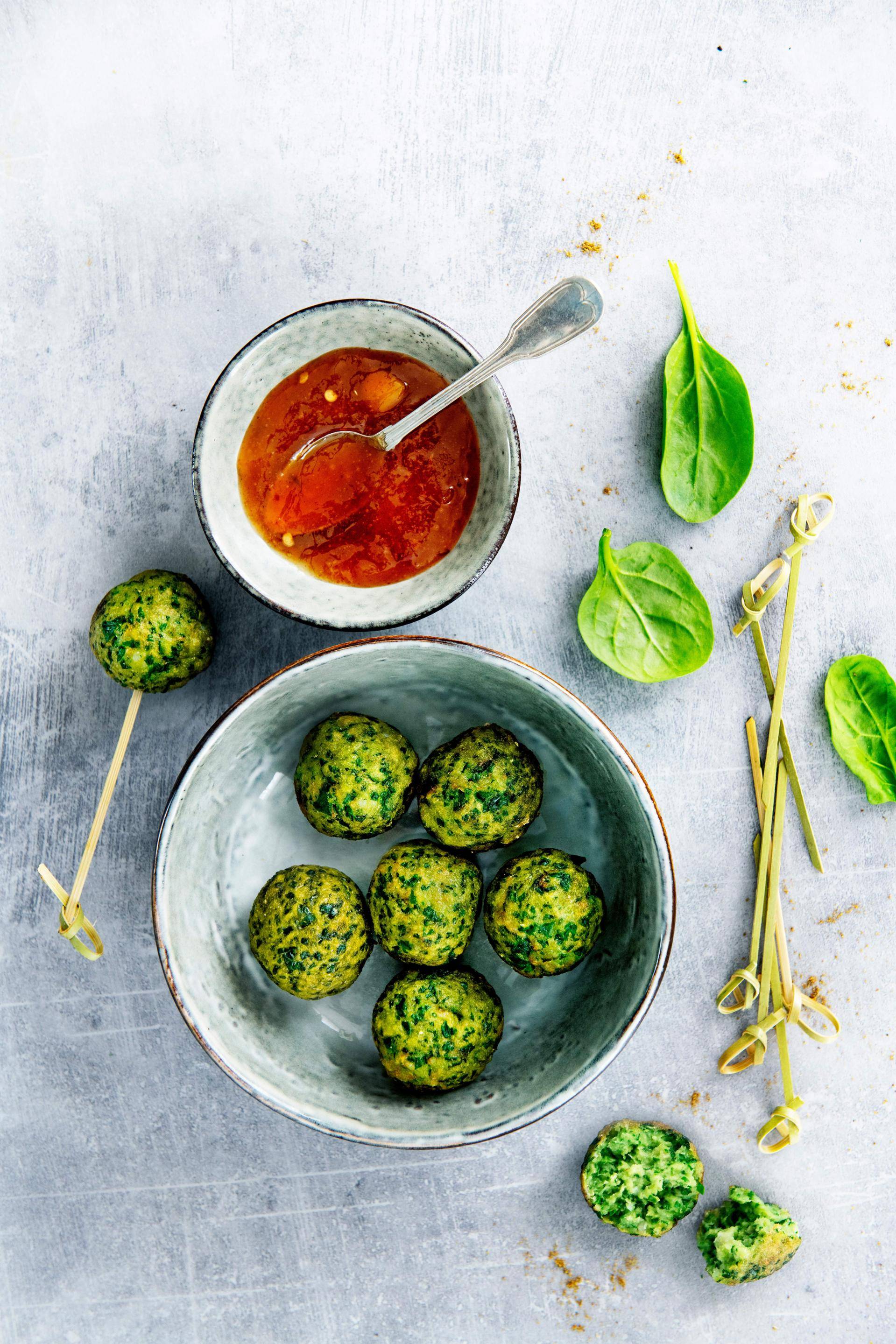 Thaise visballetjes met spinazie - Recepten EASY FRY OVEN & GRILL 9 in 1 | Tefal