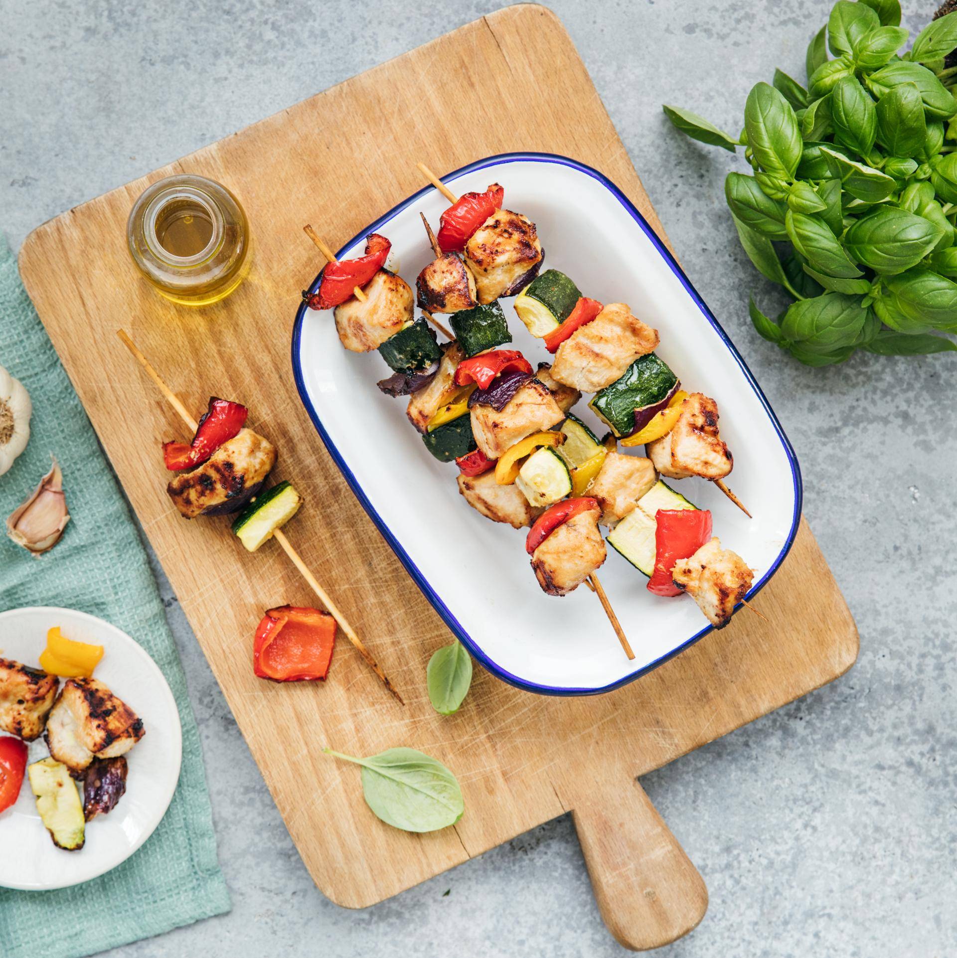 Kip met groenten kebab - Recepten Easy Fry Mega | Tefal