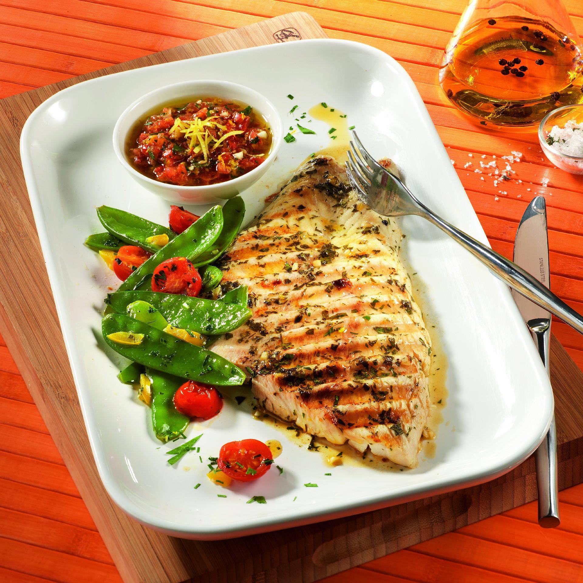 Gegrilde dorade met tomaat en olijven - Recepten EASY FRY & GRILL 2 in 1 DIGITAL | Tefal