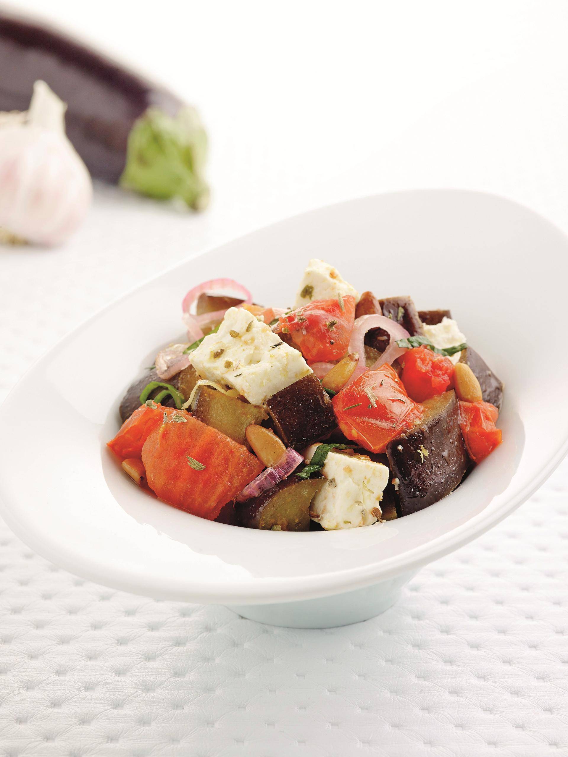 Aubergines met schapenkaas en komijn - Recepten Actifry Express 1kg | Tefal