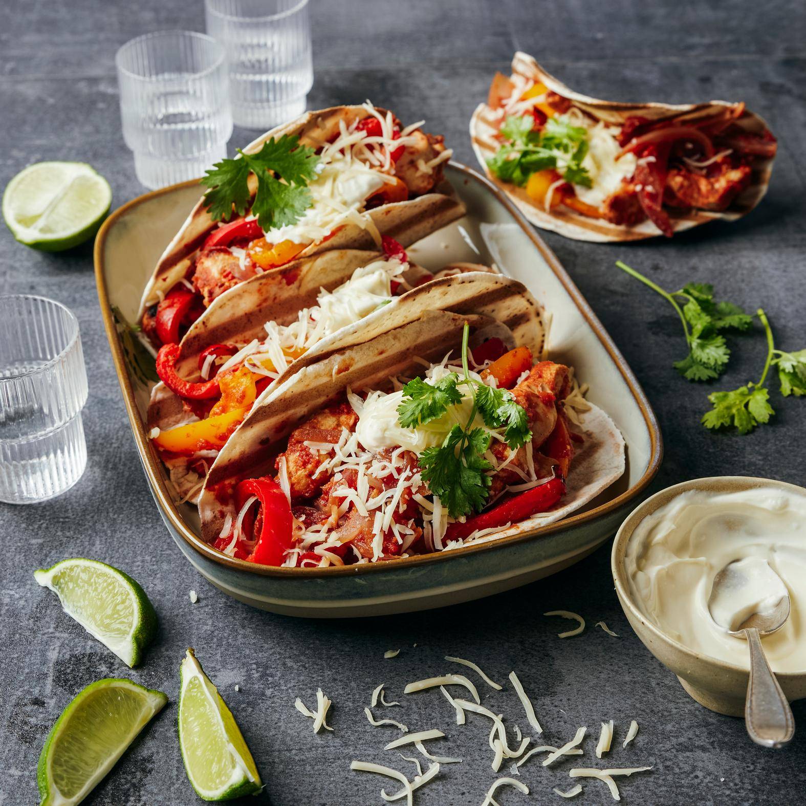 Fajita's met kip en paprika - Recepten OptiGrill 2in1 | Tefal