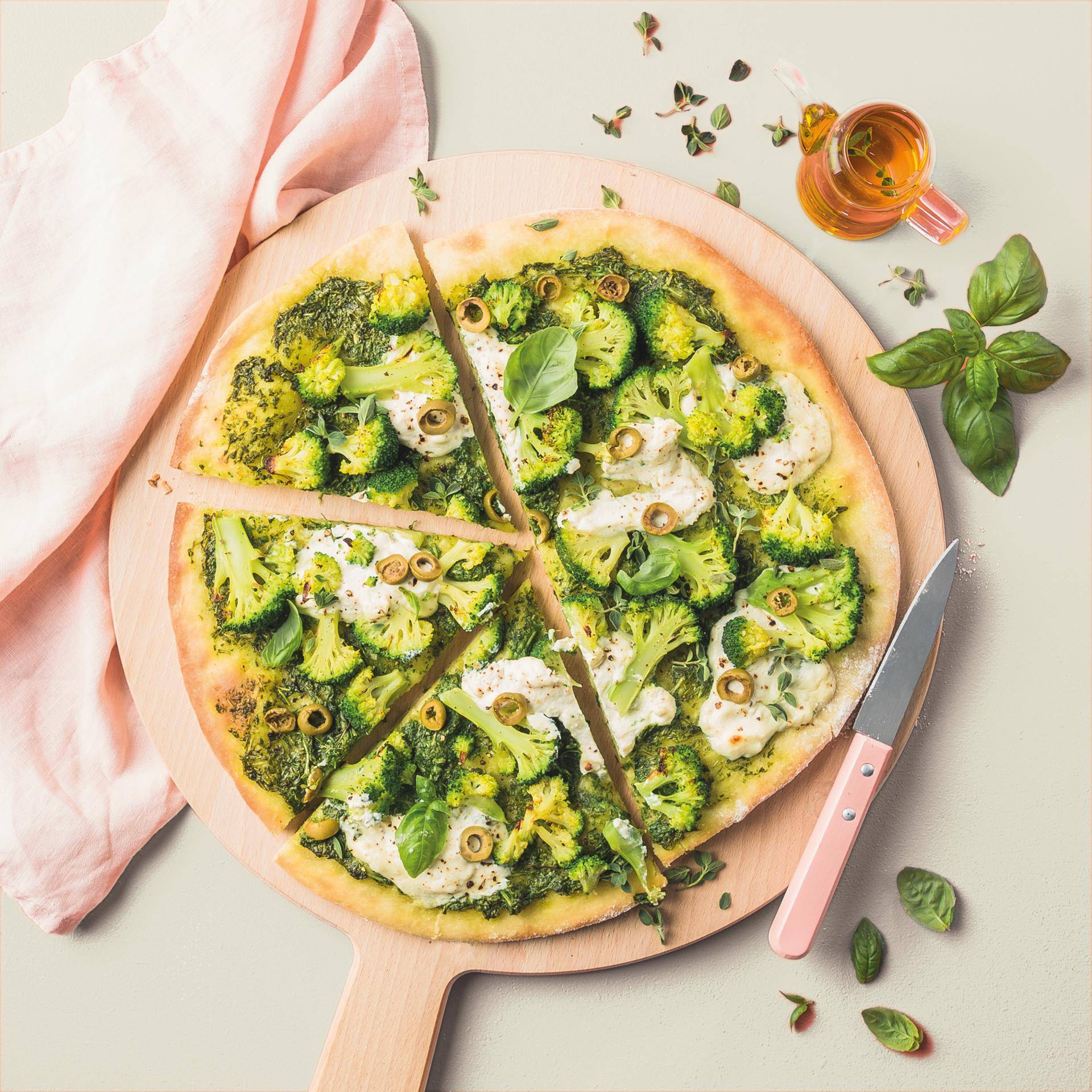 Witte pizza met ricotta en broccoli - Recepten Easy Fry XL Surface | Tefal