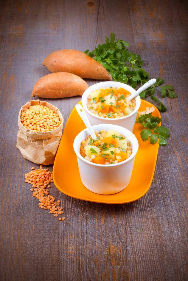 Soep van zoete aardappel en rode linzen - Recepten Perfectmix Cook | Tefal