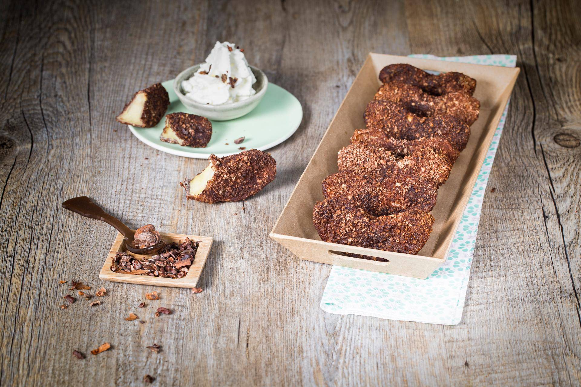 Dubbel gepaneerde chocoladeappels - Recepten Actifry Genius | Tefal