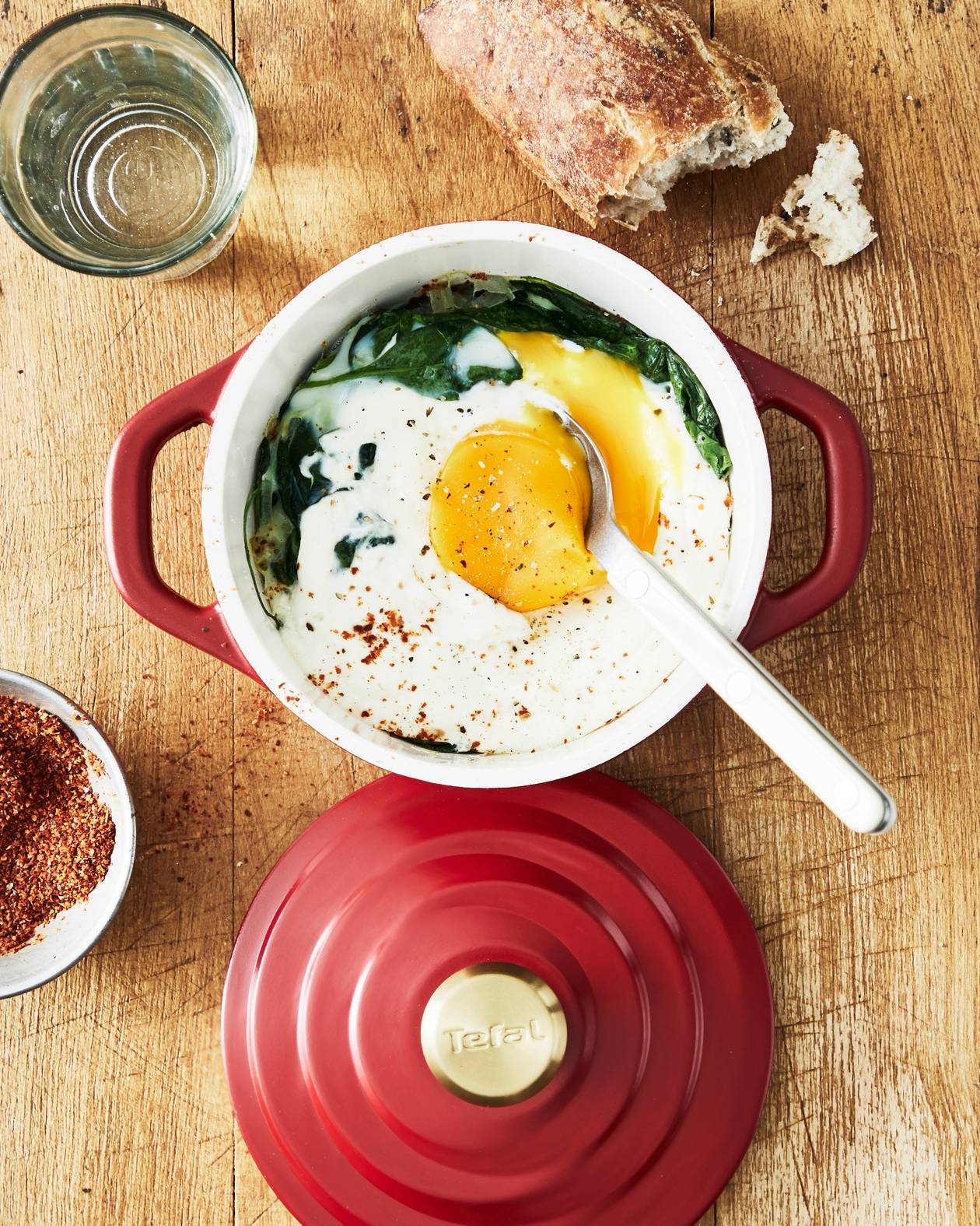 Gebakken eieren met ricotta en spinazie - Recepten undefined | Tefal