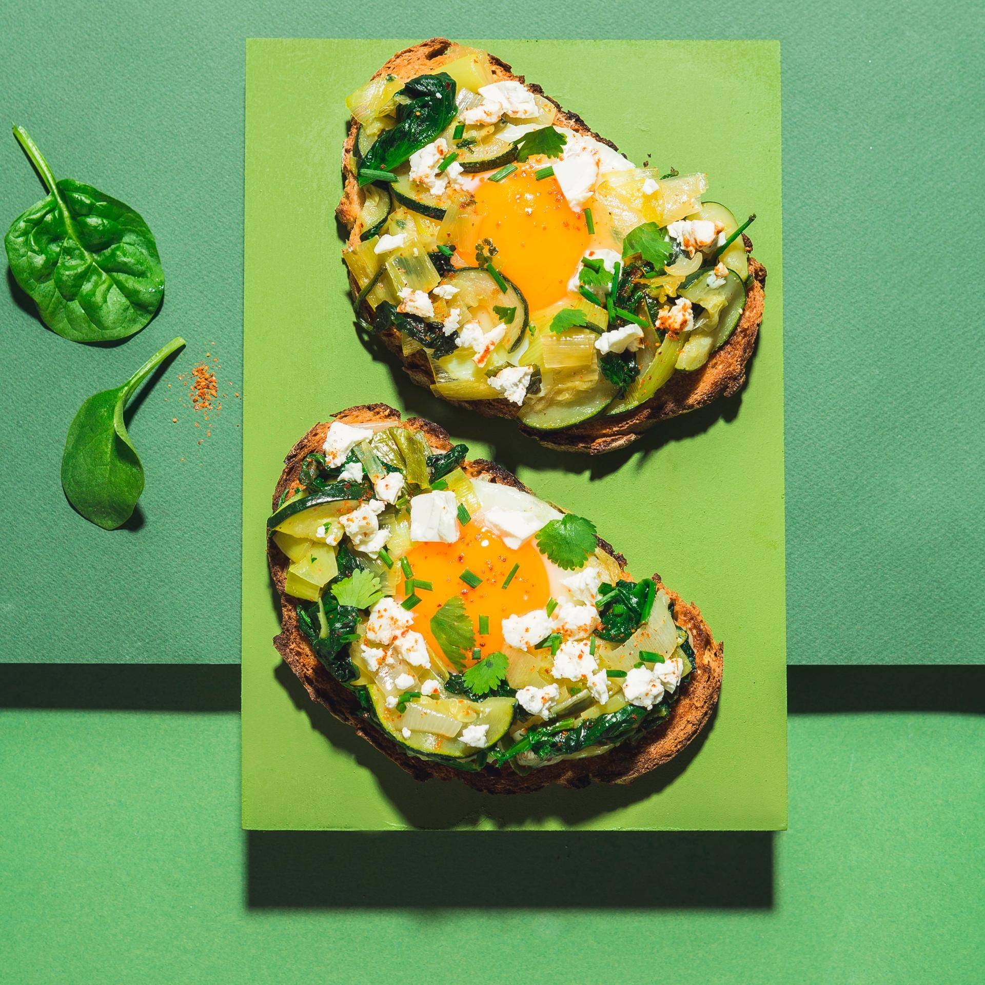 Groene shakshuka toast - Recepten undefined | Tefal