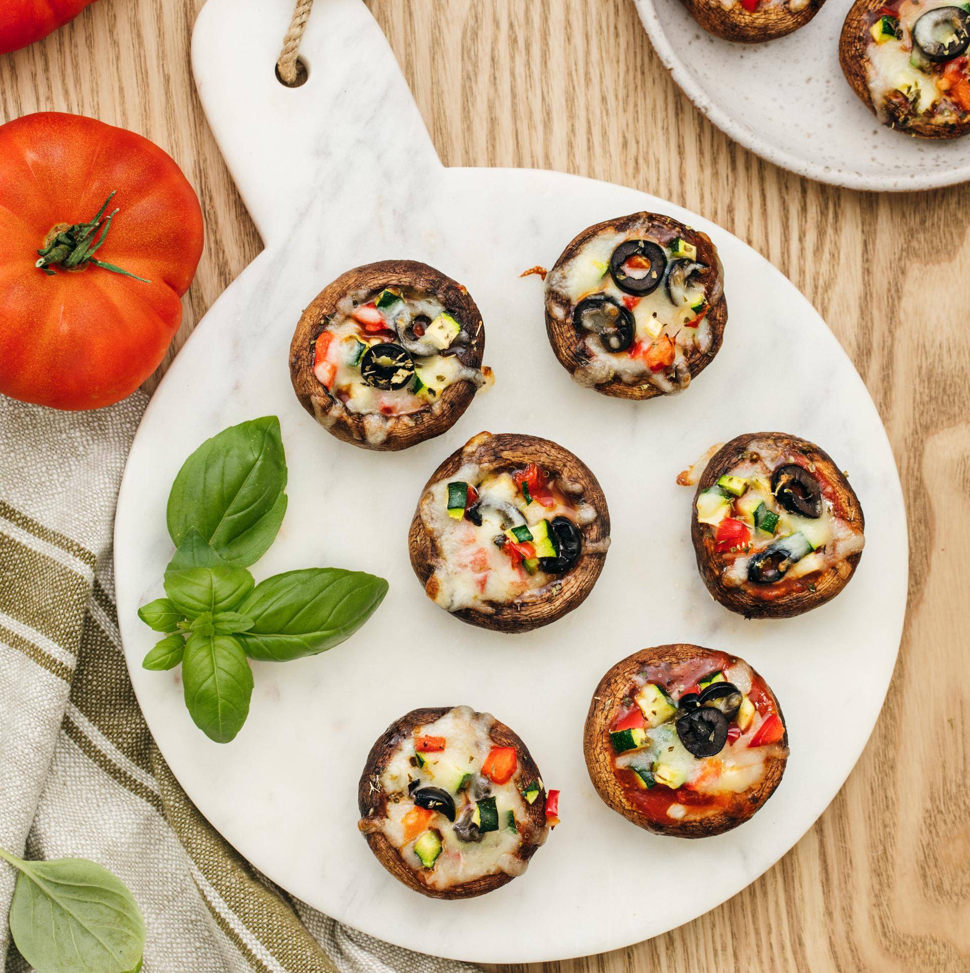 Vegetarische portobellopizza's - Recepten EASY FRY OVEN & GRILL 9 in 1 | Tefal