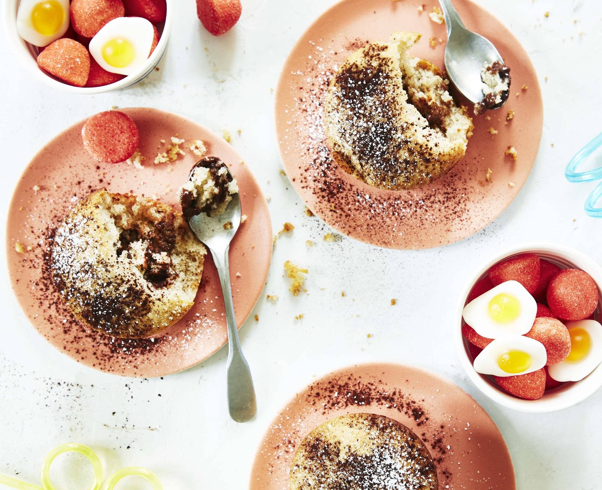 Bananencakejes met zacht chocoladehart - Recepten Cake Factory | Tefal