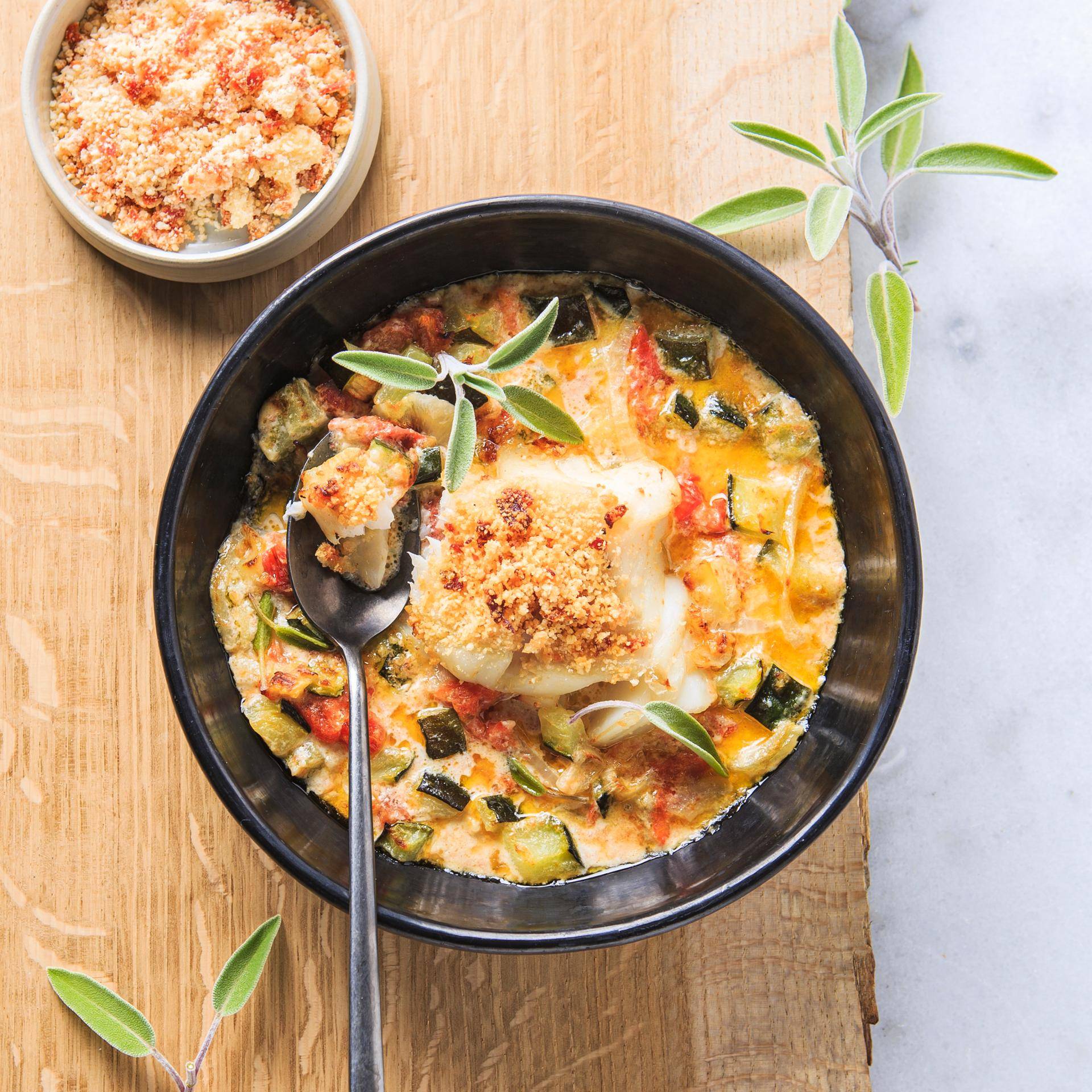 Crumble van kabeljauw met knapperige venkel - Recepten EASY FRY & GRILL 2 in 1 DIGITAL | Tefal