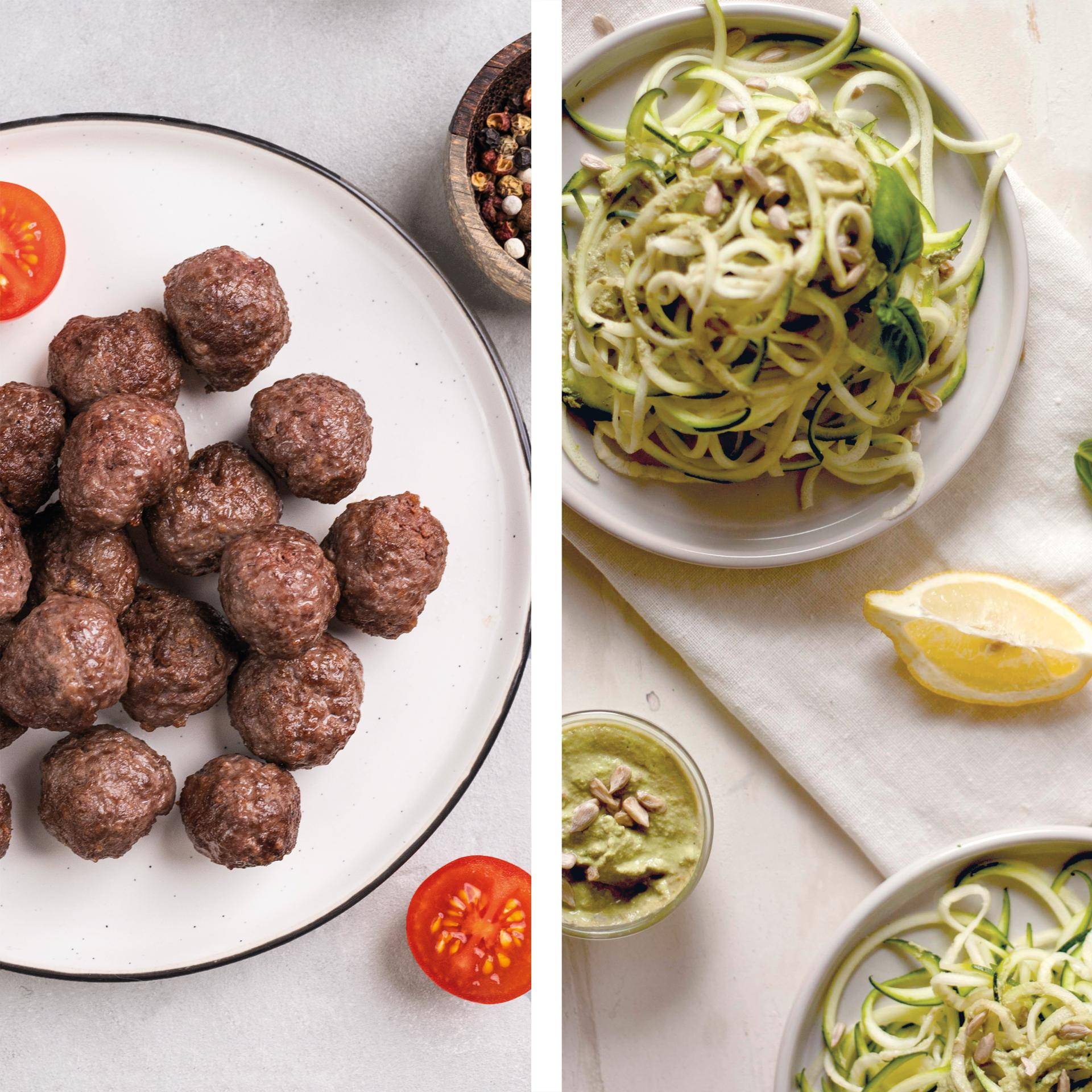 Gehaktballetjes en courgettespaghetti - Recepten Dual EasyFry&Grill | Tefal