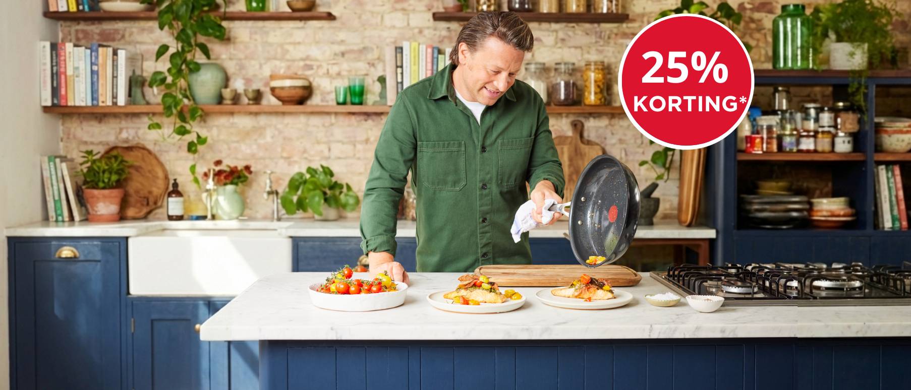 25% korting op geselecteerde keramische Tefal pannen