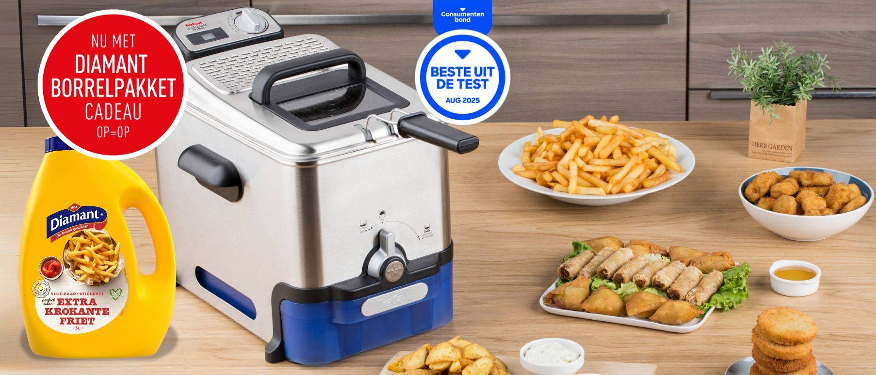 Gratis Diamant borrelpakket bij aankoop van een geselecteerde Tefal friteuse