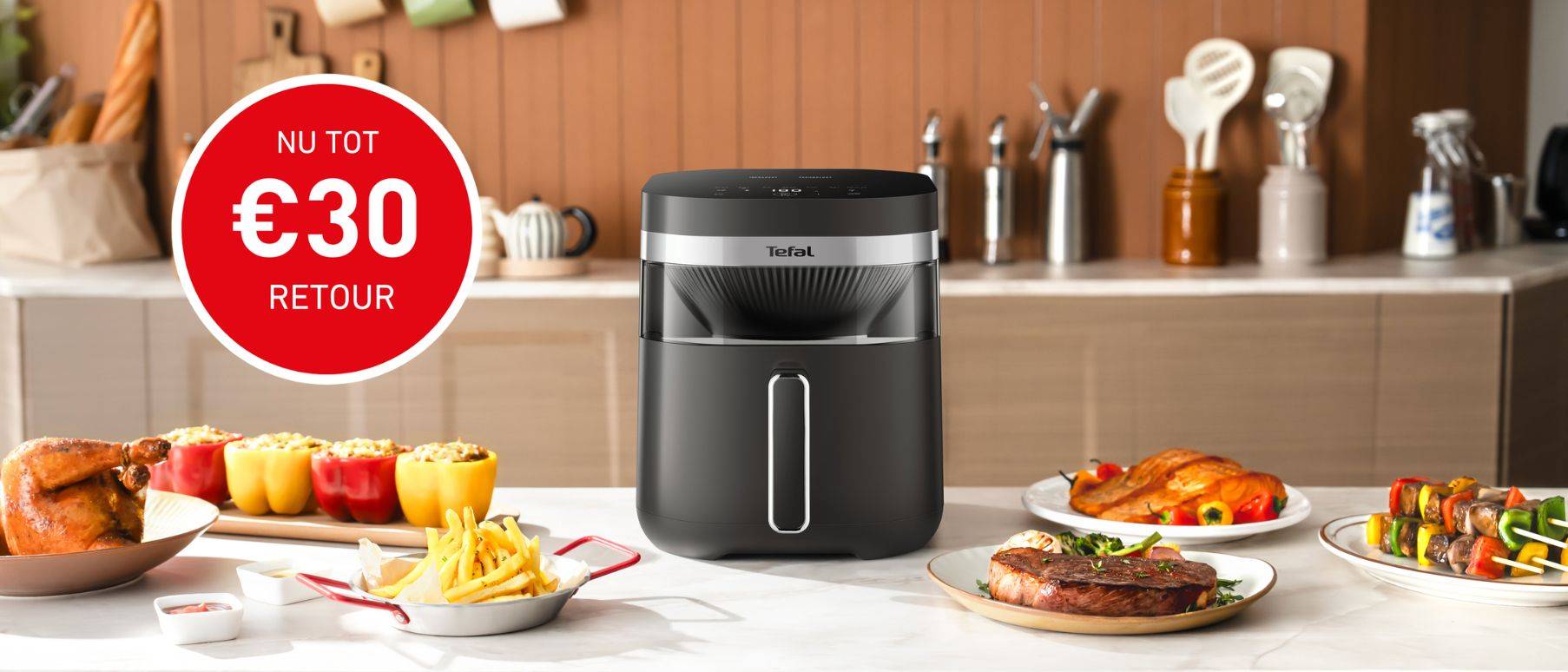 Tot 30 euro retour op Tefal EasyFry heteluchtfriteuses