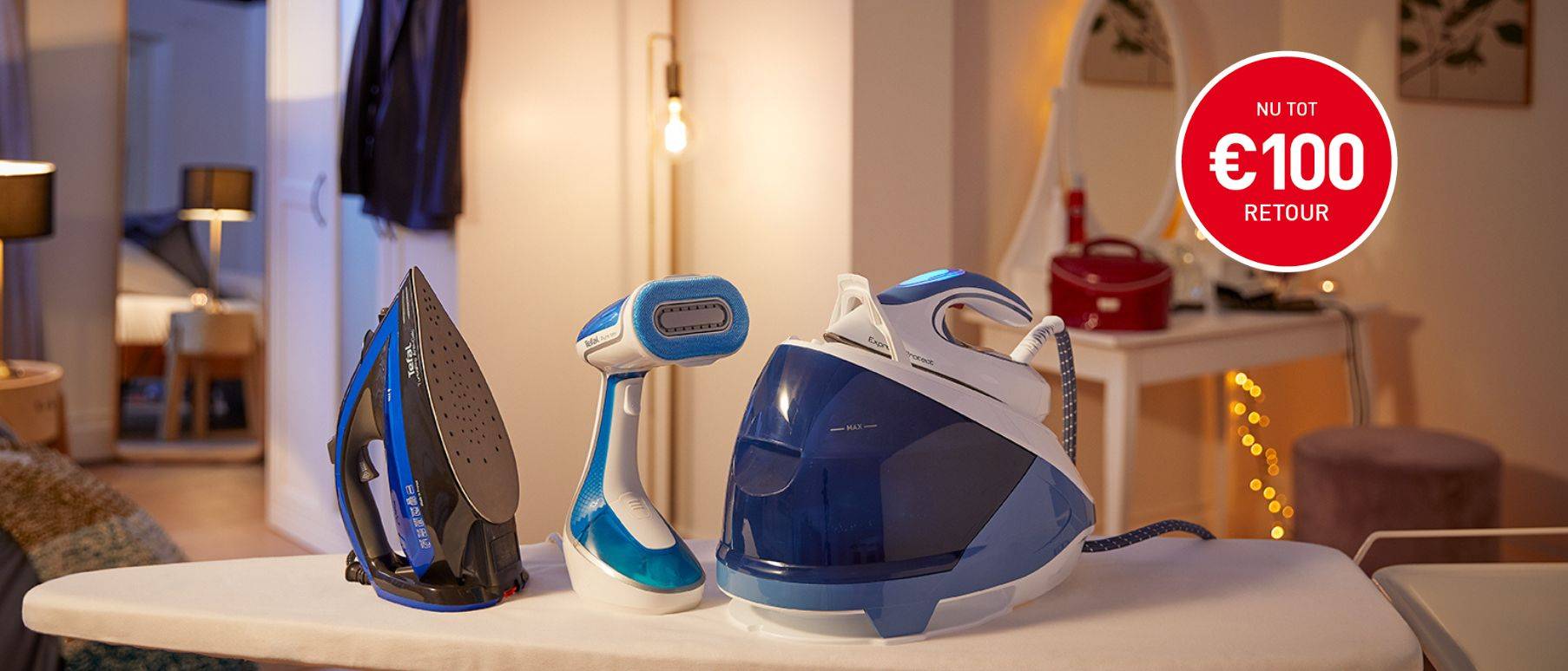 Tot 100 euro cashback op Tefal strijkproducten