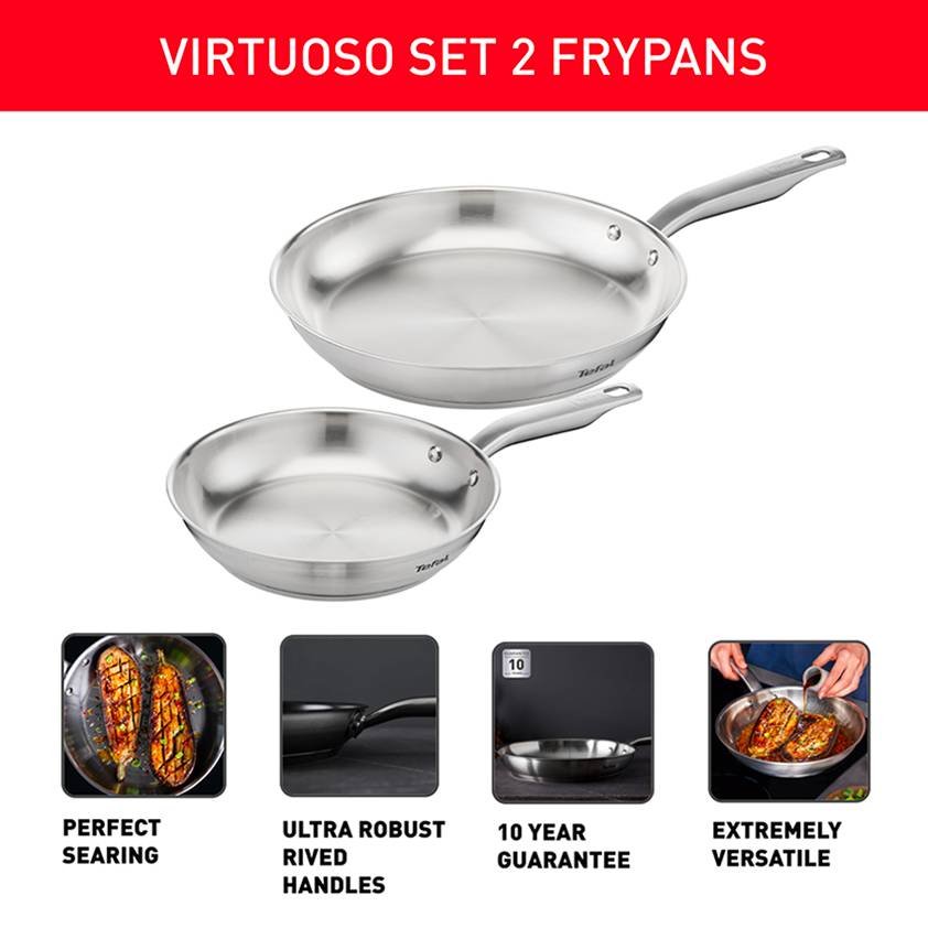 FLASHDEAL: Virtuoso RVS 12-delige set: 5 kookpannen + 2 koekenpannen - inductie