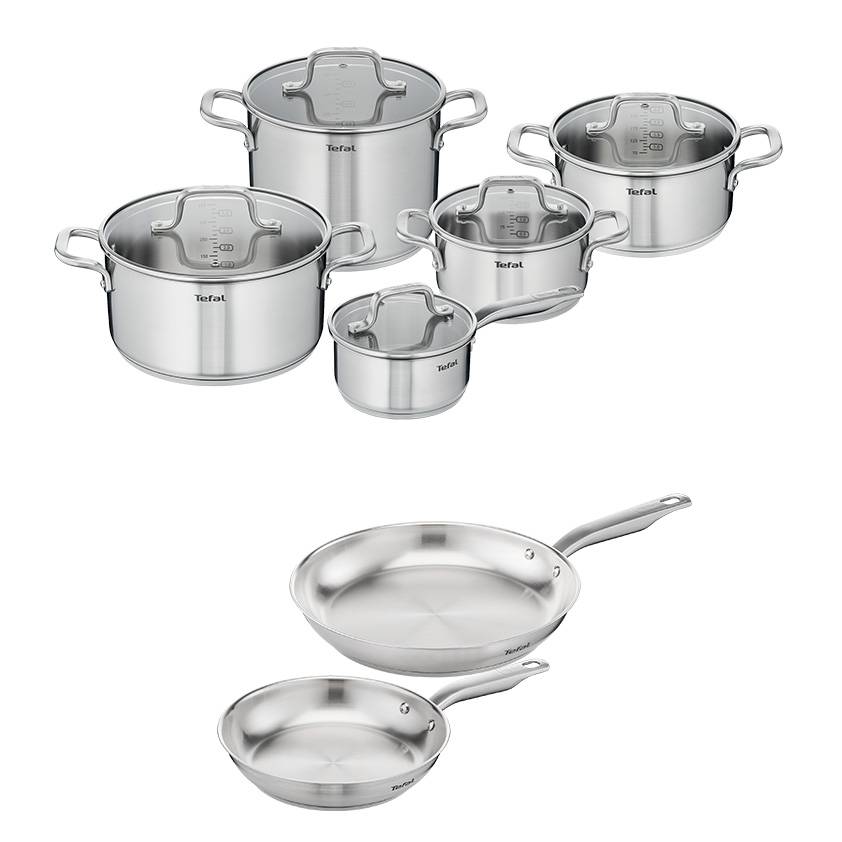 FLASHDEAL: Virtuoso RVS 12-delige set: 5 kookpannen + 2 koekenpannen - inductie